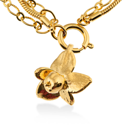 Pulseira Corrente Dupla Flor Hipérico