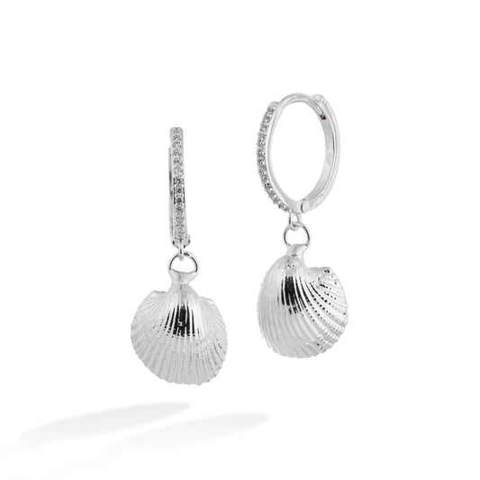 Brinco Concha Shell Argola Zircônia