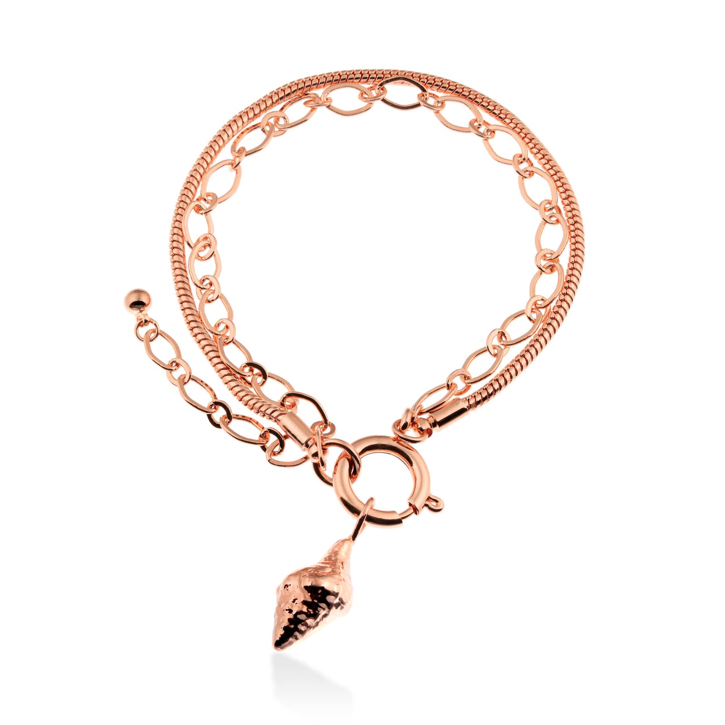 Pulseira Corrente Dupla Concha Caracol