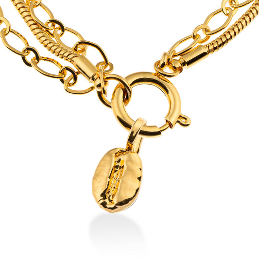 Pulseira Café Corrente Dupla