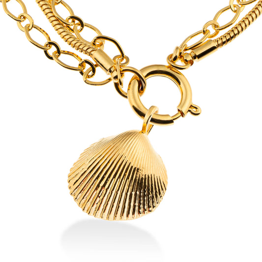 Pulseira Corrente Dupla Concha Shell