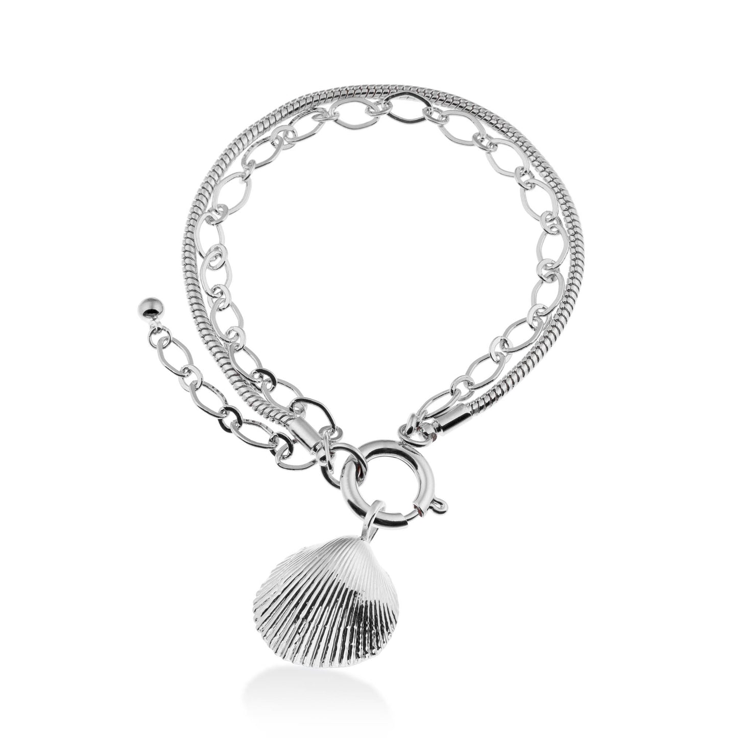 Pulseira Corrente Dupla Concha Shell