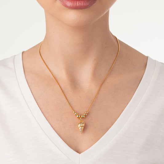 Colar Concha Caracol e Bolinhas