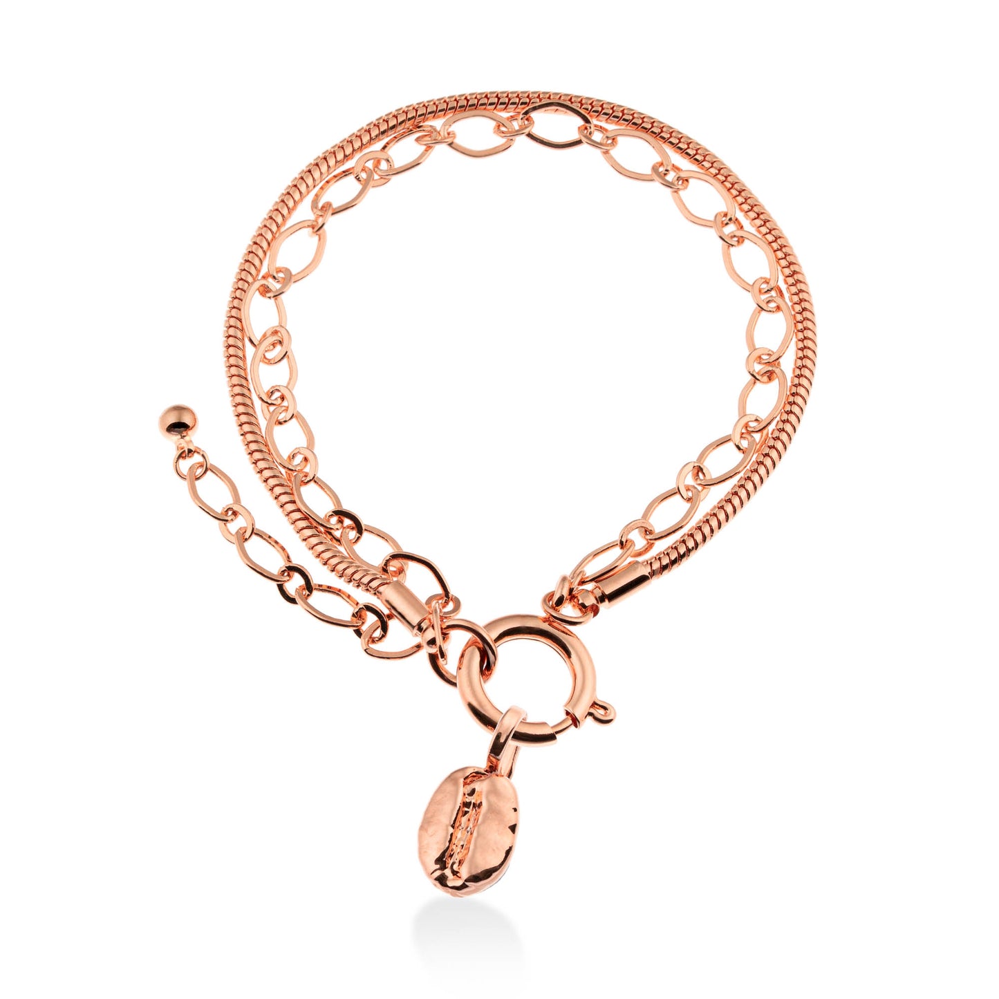 Pulseira Café Corrente Dupla